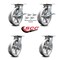 Service Caster 8 Inch V Groove Semi Steel Caster Set with Roller Bearing 4 Swivel Lock 2 Brake SCC-35S820-VGR-SLB-BSL-2-BSL-2 - alternate 2